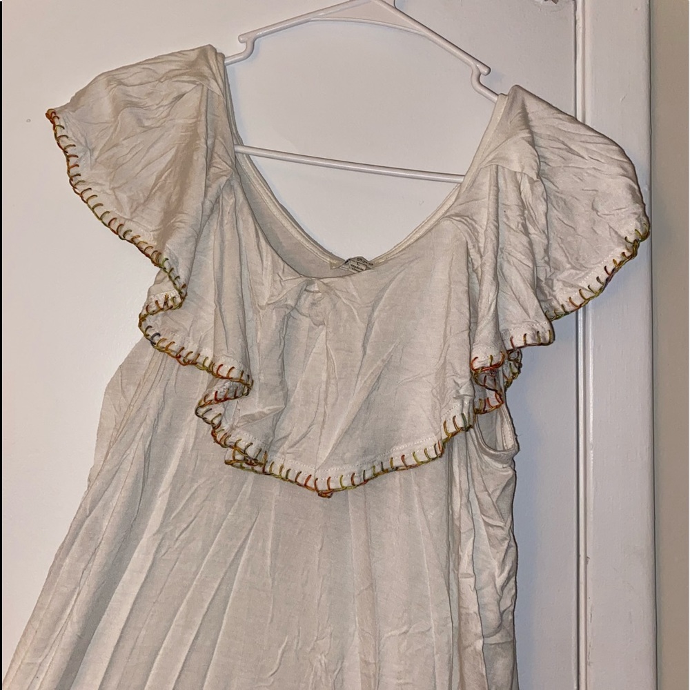 White Off The Shoulder Sleeveless Dress